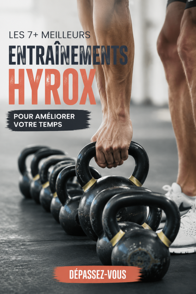 Femme s'entraînant lors d'un événement Hyrox, concentrée sur sa performance.