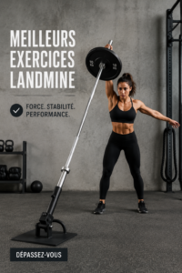 Une femme faisant des exercices avec un landmine pour tonifier son corps