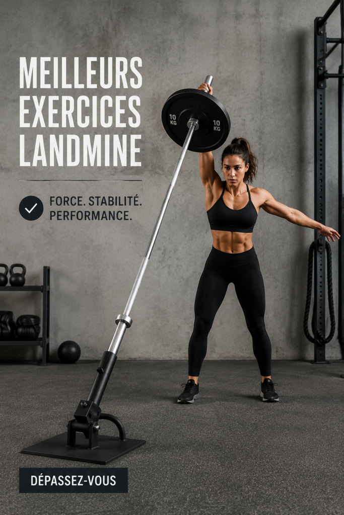 Une femme faisant des exercices avec un landmine pour tonifier son corps