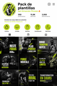 Pack de modèles de fitness sur Canva avec designs colorés