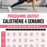 Femme en train de s'entraîner à la maison avec des exercices de calisthénie.