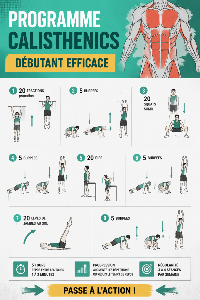 Femme en train de pratiquer des exercices de calisthenics à la maison.