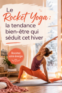 Femme pratiquant le Rocket Yoga en plein air, affichant une posture équilibrée et sereine pour le bien-être.