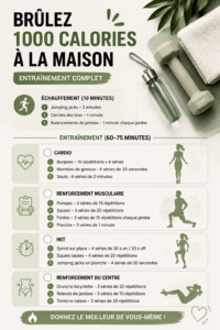 Femme effectuant un entraînement à domicile pour brûler des calories