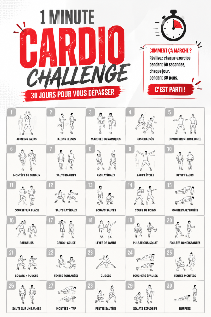 Femme faisant un challenge cardio de 1 minute dans un parc