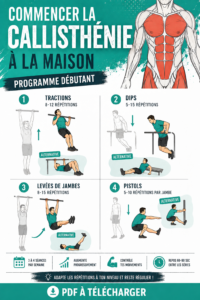 Femme pratiquant la callisthénie à la maison sur un tapis