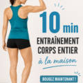 Femme faisant un entraînement complet de 10 minutes à la maison.