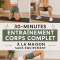 Femme s'entraînant à la maison, réalisant des exercices de fitness sans matériel