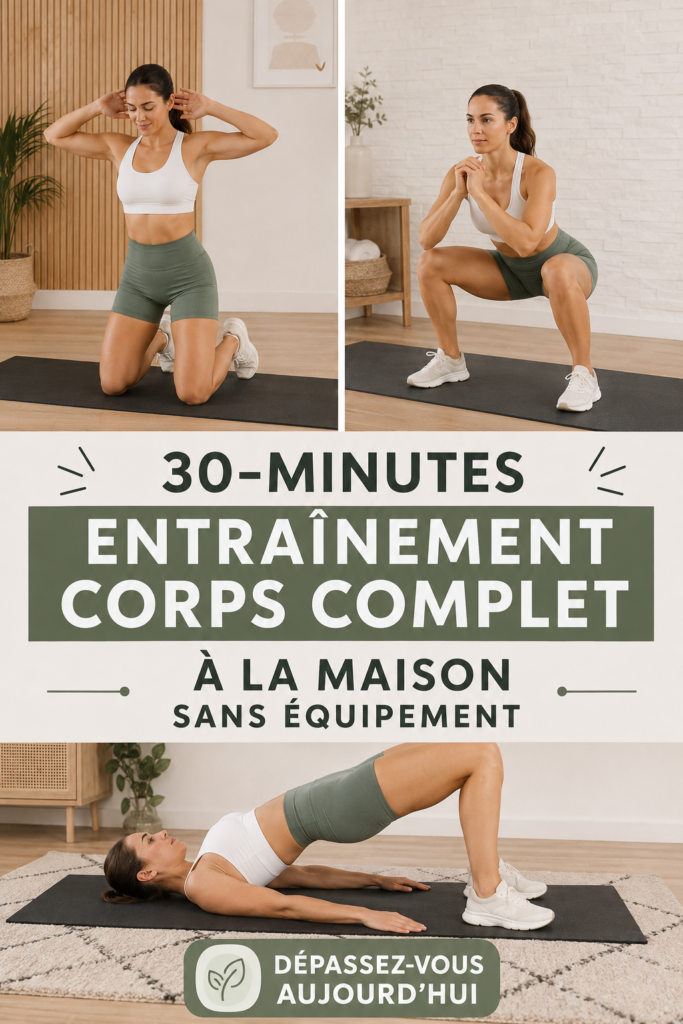 Femme s'entraînant à la maison, réalisant des exercices de fitness sans matériel