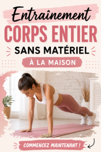femme s'exerçant à la maison sans poids, avec un tapis de fitness
