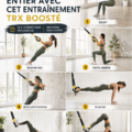 Femme utilisant un TRX pour un entraînement complet à domicile