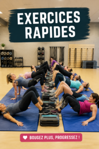 Femme faisant des exercices en groupe lors d'une séance d'entraînement dynamique.