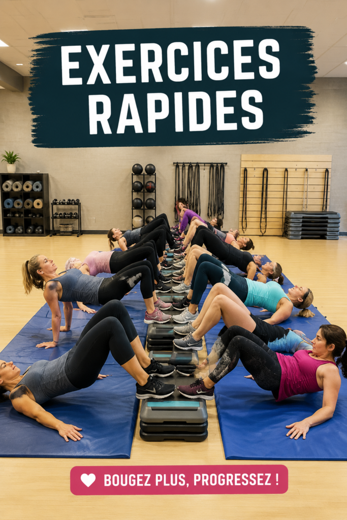 Femme faisant des exercices en groupe lors d'une séance d'entraînement dynamique.