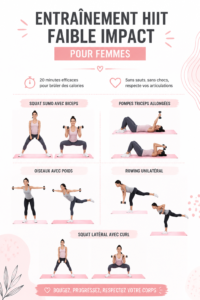 Femme réalisant un entraînement HIIT doux dans un parc