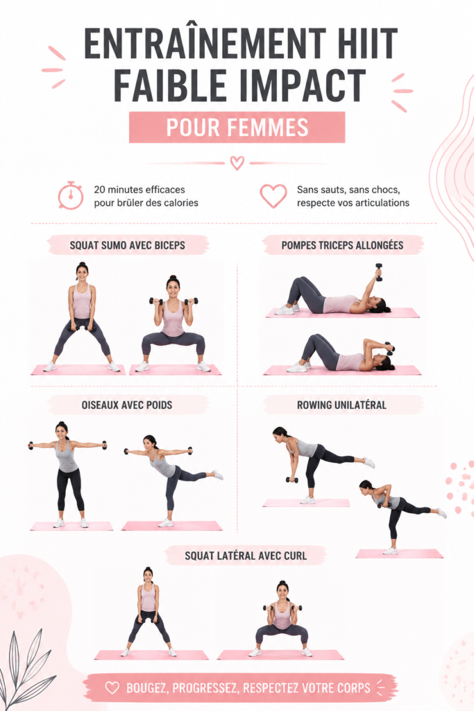 Femme réalisant un entraînement HIIT doux dans un parc