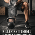 Femme réalisant un entraînement kettlebell EMOM dans un cadre extérieur