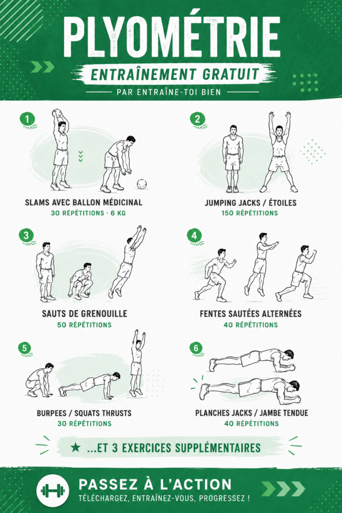 Femme en train de réaliser un exercice de plyométrie dans un parc