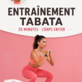 Femme s'entraînant pendant une séance de Tabata à domicile