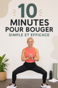 Une femme réalisant un entraînement Tabata de 10 minutes à la maison.