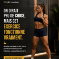 Femme effectuant un exercice complet pour le corps dans une salle de sport.