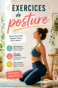 Femme pratiquant des exercices de posture pour un bien-être optimal.