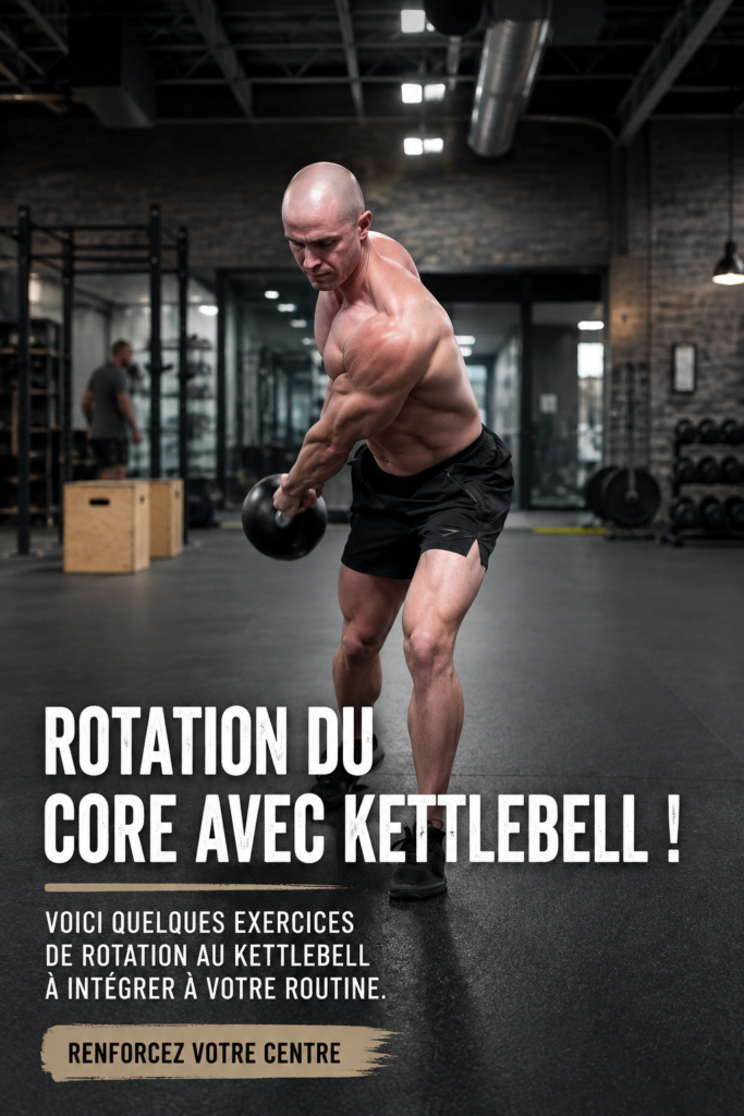 Femme s'entraînant avec une kettlebell pour des exercices de rotation