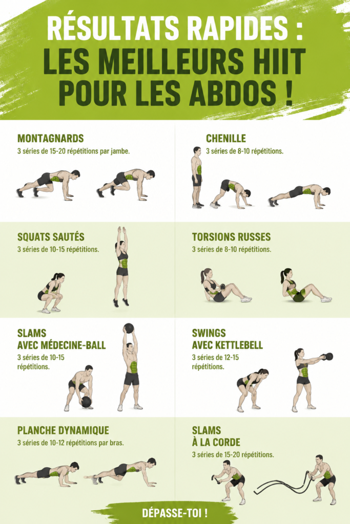 Femme faisant un entraînement HIIT pour les abdos dans un parc