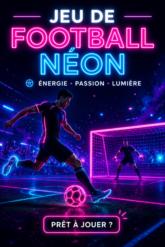Deux personnes jouant à un jeu de football néon convivial