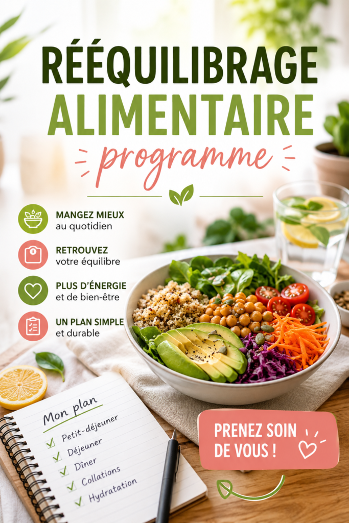 Une femme savourant un repas équilibré, symbole d'un rééquilibrage alimentaire réussi.