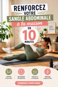 Femme s'exerçant à la maison pour renforcer sa sangle abdominale