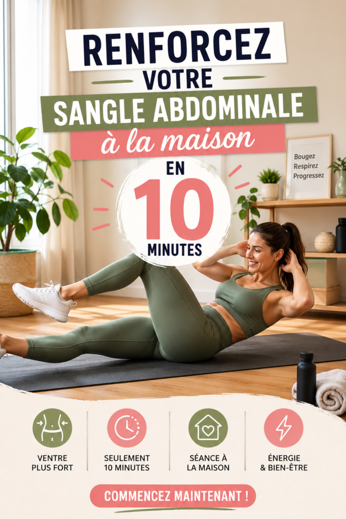 Femme s'exerçant à la maison pour renforcer sa sangle abdominale