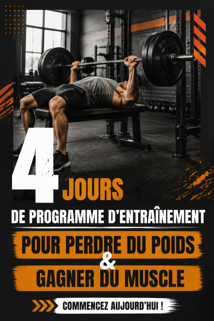 Femme s'entraînant avec des poids lors d'une routine de fitness de 4 jours