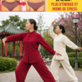 Femme de 50 ans pratiquant le Tai Chi en plein air pour le bien-être
