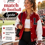 Jeune femme portant une tenue sportive pour un match de football au lycée