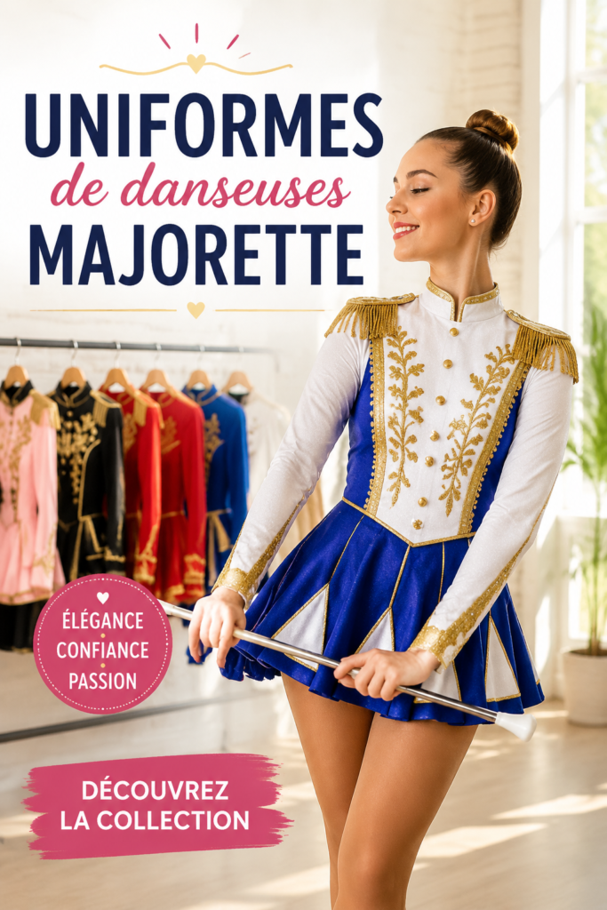 Uniformes colorés de danseuses majorettes en pleine performance