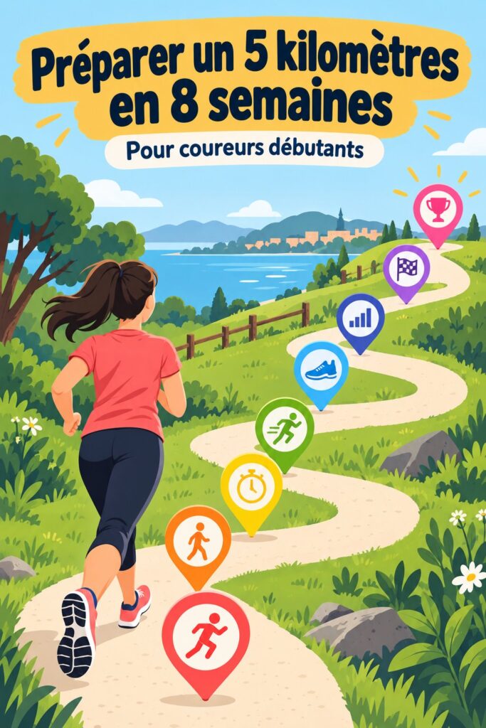 Femme souriante en train de courir en extérieur, prête pour son 5 km