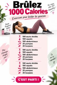 Femme en train de faire des exercices à l'extérieur pour brûler des calories.