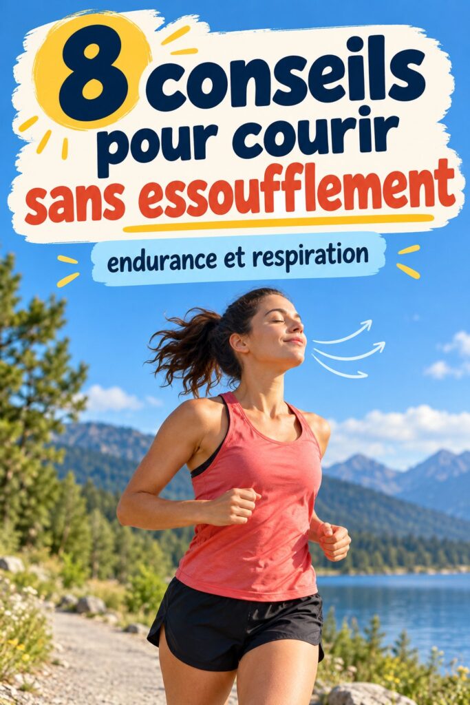Femme courant dans un parc, heureuse et pleine d'énergie.