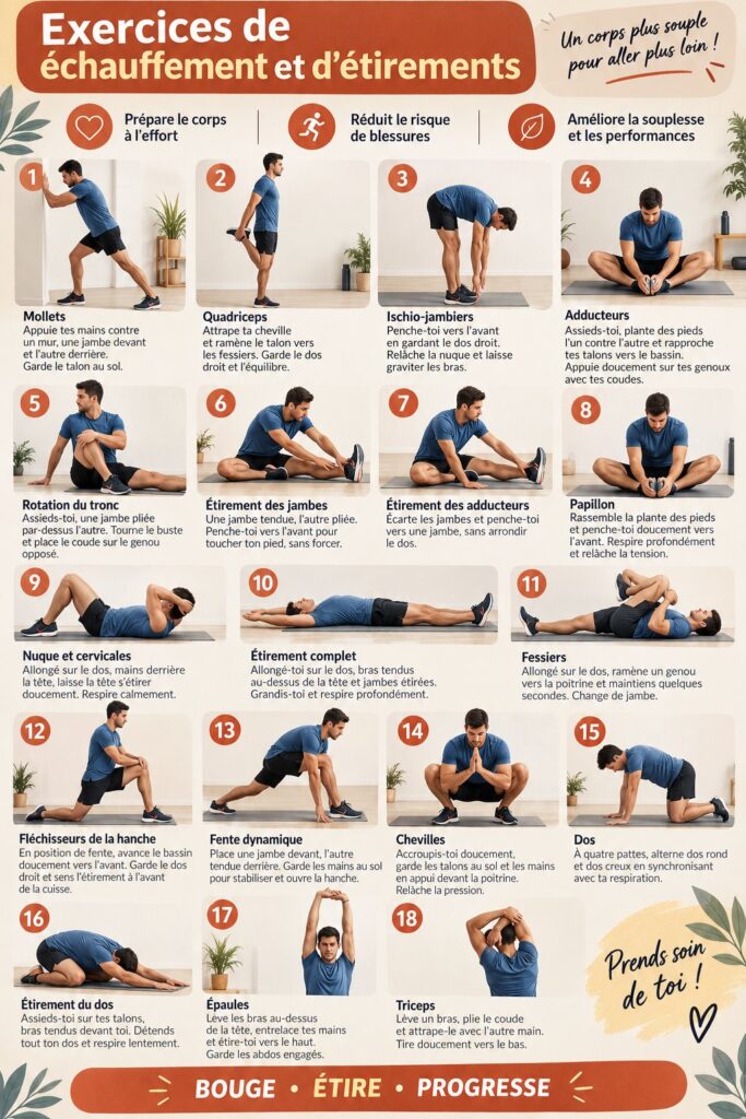 Femme pratiquant des exercices de réchauffement avant l'entraînement.