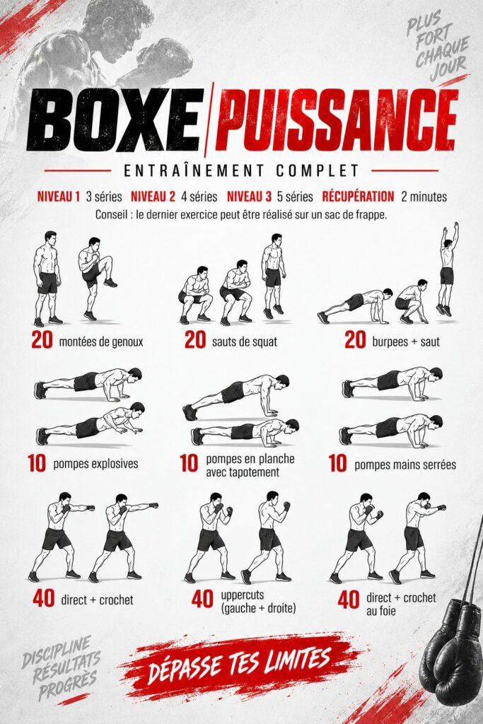 Femme réalisant un entraînement de boxe à la maison, joyeuse et dynamique, incarnant un style de vie sain.