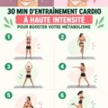 Femme s'entraînant avec intensité lors d'un cardio de 30 minutes.