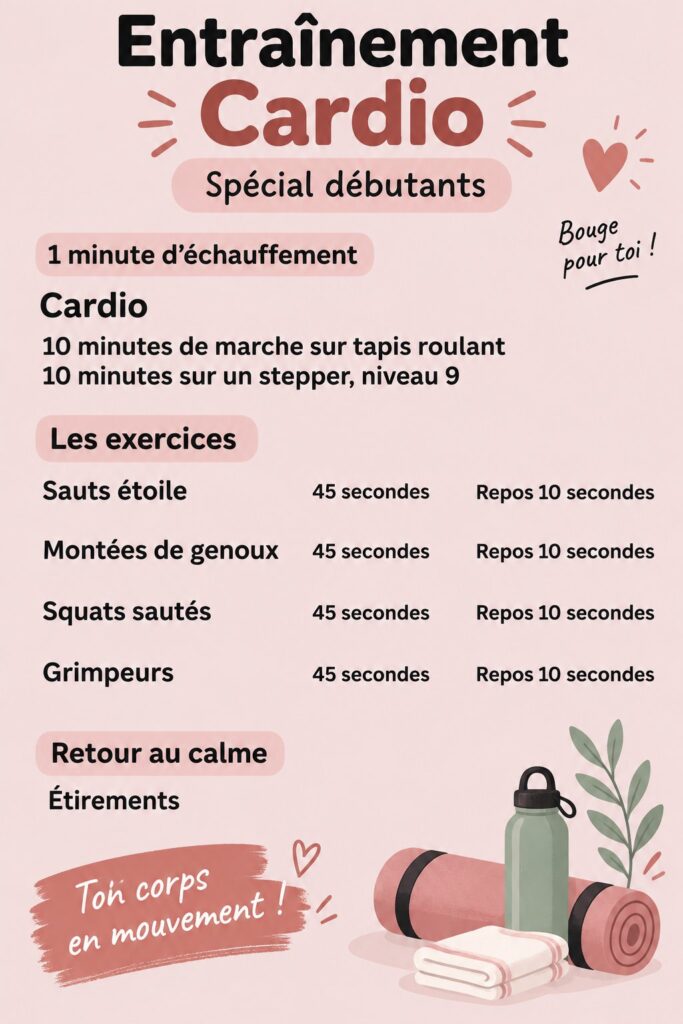 Femme en activité physique, effectuant un entraînement cardio à la maison.