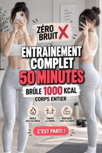 Femme effectuant un entraînement complet à la maison avec des haltères