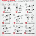 Femme souriante en train de faire un entraînement fitness à domicile, illustrant le concept d'un entraînement hebdomadaire.