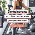 Femme souriante en train de faire un exercice de fitness pour brûler des calories.