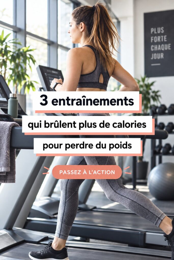 Femme souriante en train de faire un exercice de fitness pour brûler des calories.