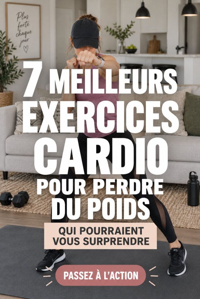 Une femme souriante s'entraînant au cardio pour perdre du poids.