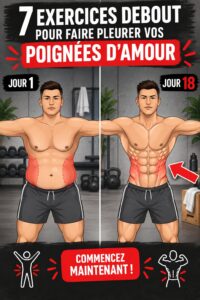 Femme souriante effectuant des exercices debout pour travailler ses poignées d'amour