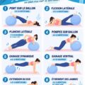 Femme effectuant un exercice de gainage sur un swiss ball