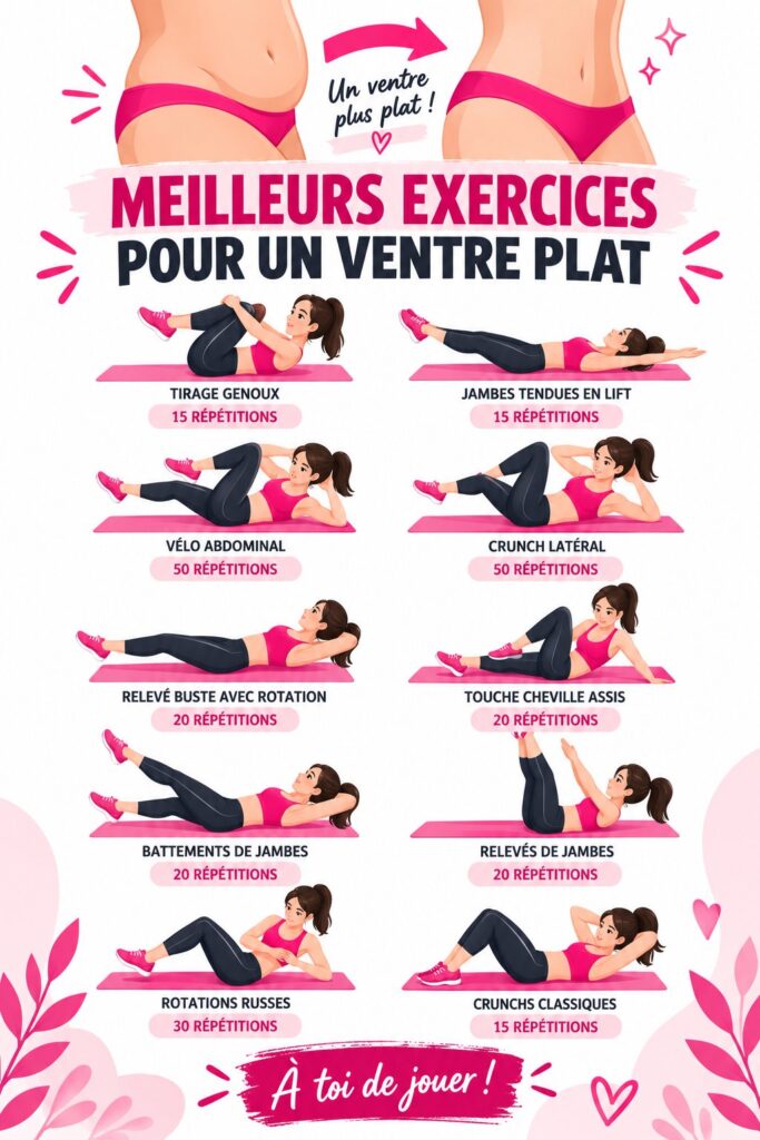 Femme pratiquant des exercices de fitness pour tonifier son ventre